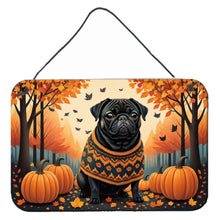 Load image into Gallery viewer, Black Pug Fall Wall or Door Hanging Prints