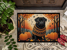 Load image into Gallery viewer, Black Pug Fall Doormat - 24x36 Decorative Floor Mat – Indoor/Outdoor Rug with Artistic Flair