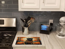 Load image into Gallery viewer, Black Pug Fall Glass Cutting Boards – Durable, Decorative Kitchen Art Large