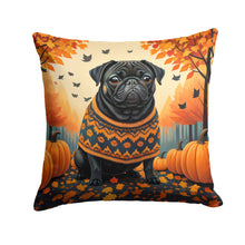 Load image into Gallery viewer, Black Pug Fall Fabric Decorative Pillow