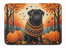 Load image into Gallery viewer, Black Pug Fall Memory Foam Kitchen Mat