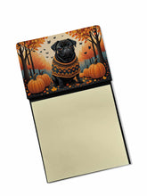 Load image into Gallery viewer, Black Pug Fall Sticky Note Holder- Refiilable Desk Accessory Note Pad