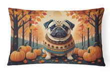 Load image into Gallery viewer, Fawn Pug Fall Fabric Decorative Pillow