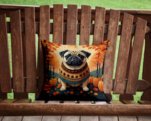 Load image into Gallery viewer, Fawn Pug Fall Throw Pillow - 14x14 Decorative Pillow – Art for Your Home &amp; Patio