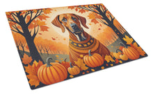 Load image into Gallery viewer, Rhodesian Ridgeback Fall Glass Cutting Boards – Durable, Decorative Kitchen Art Large