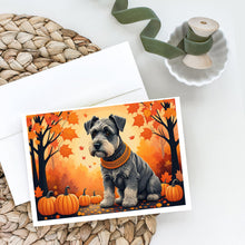 Load image into Gallery viewer, Schnauzer Fall Greeting Cards -  Blank Note Cards – 8-Pack of Artist-Designed Cards with Envelopes