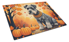 Load image into Gallery viewer, Schnauzer Fall Glass Cutting Boards – Durable, Decorative Kitchen Art Large