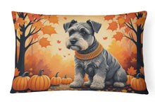 Load image into Gallery viewer, Schnauzer Fall Fabric Decorative Pillow