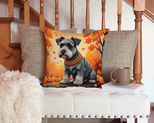 Load image into Gallery viewer, Schnauzer Fall Throw Pillow - 14x14 Decorative Pillow – Art for Your Home &amp; Patio