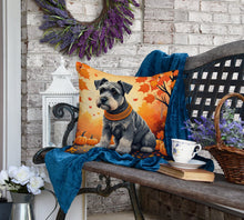 Load image into Gallery viewer, Schnauzer Fall Fabric Decorative Pillow