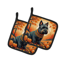 Load image into Gallery viewer, Scottish Terrier Fall Pot Holders - Set of 2 Decorative Kitchen Helpers | Made in the USA
