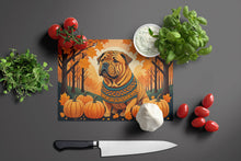 Load image into Gallery viewer, Shar Pei Fall Glass Cutting Boards – Durable, Decorative Kitchen Art Large