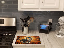 Load image into Gallery viewer, Sheltie Fall Glass Cutting Boards – Durable, Decorative Kitchen Art Large