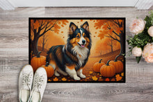 Load image into Gallery viewer, Sheltie Fall Doormat -  18x27 Decorative Floor Mat – Indoor/Outdoor Rug