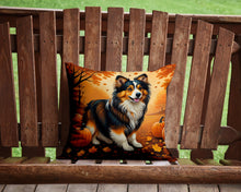 Load image into Gallery viewer, Sheltie Fall Throw Pillow - 14x14 Decorative Pillow – Art for Your Home &amp; Patio