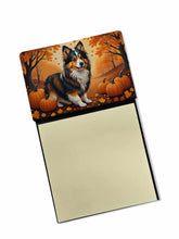 Load image into Gallery viewer, Sheltie Fall Sticky Note Holder- Refiilable Desk Accessory Note Pad
