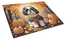 Load image into Gallery viewer, Shih Tzu Fall Glass Cutting Boards – Durable, Decorative Kitchen Art Large