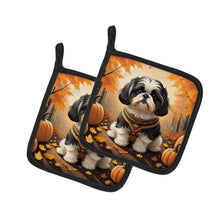 Load image into Gallery viewer, Shih Tzu Fall Pot Holders - Set of 2 Decorative Kitchen Helpers | Made in the USA