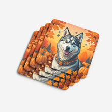 Load image into Gallery viewer, Siberian Husky Fall Foam Coaster