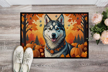 Load image into Gallery viewer, Siberian Husky Fall Doormat -  18x27 Decorative Floor Mat – Indoor/Outdoor Rug