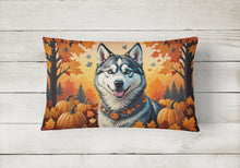Load image into Gallery viewer, Siberian Husky Fall Fabric Decorative Pillow