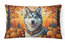 Load image into Gallery viewer, Siberian Husky Fall Fabric Decorative Pillow