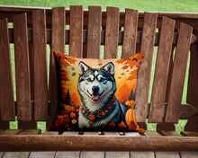 Load image into Gallery viewer, Siberian Husky Fall Throw Pillow - 14x14 Decorative Pillow – Art for Your Home &amp; Patio