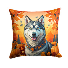 Load image into Gallery viewer, Siberian Husky Fall Fabric Decorative Pillow