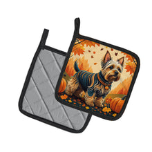 Load image into Gallery viewer, Silky Terrier Fall Pot Holders - Set of 2 Decorative Kitchen Helpers | Made in the USA