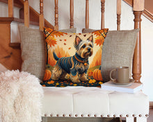 Load image into Gallery viewer, Silky Terrier Fall Throw Pillow - 14x14 Decorative Pillow – Art for Your Home &amp; Patio