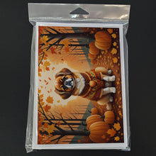 Load image into Gallery viewer, Tibetan Spaniel Fall Greeting Cards -  Blank Note Cards – 8-Pack of Artist-Designed Cards with Envelopes