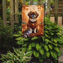 Load image into Gallery viewer, Tibetan Spaniel Fall Garden Flag – Dog Surrounded by Pumpkins &amp; Autumn Leaves