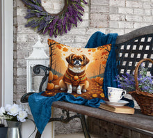 Load image into Gallery viewer, Tibetan Spaniel Fall Fabric Decorative Pillow