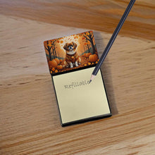 Load image into Gallery viewer, Tibetan Spaniel Fall Sticky Note Holder- Refiilable Desk Accessory Note Pad