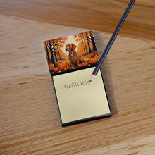 Load image into Gallery viewer, Vizsla Fall Sticky Note Holder- Refiilable Desk Accessory Note Pad