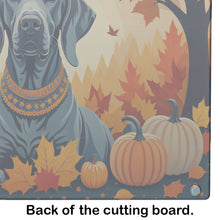 Load image into Gallery viewer, Weimaraner Fall Glass Cutting Boards – Durable, Decorative Kitchen Art Large