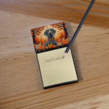 Load image into Gallery viewer, Weimaraner Fall Sticky Note Holder- Refiilable Desk Accessory Note Pad