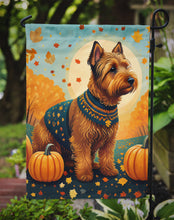 Load image into Gallery viewer, Welsh Terrier Fall Garden Flag – Dog Surrounded by Pumpkins &amp; Autumn Leaves