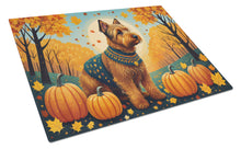 Load image into Gallery viewer, Welsh Terrier Fall Glass Cutting Boards – Durable, Decorative Kitchen Art Large