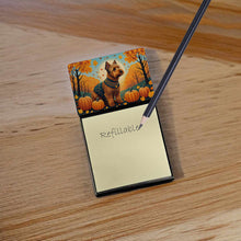 Load image into Gallery viewer, Welsh Terrier Fall Sticky Note Holder- Refiilable Desk Accessory Note Pad