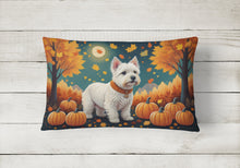Load image into Gallery viewer, Westie Fall Fabric Decorative Pillow