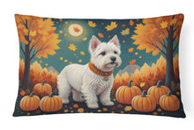 Load image into Gallery viewer, Westie Fall Fabric Decorative Pillow