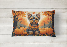 Load image into Gallery viewer, Yorkshire Terrier Fall Fabric Decorative Pillow