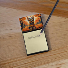 Load image into Gallery viewer, Yorkshire Terrier Fall Sticky Note Holder- Refiilable Desk Accessory Note Pad