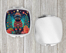 Load image into Gallery viewer, Affenpinscher Christmas Compact Mirror – Stylish Purse Mirror with Artistic Covers