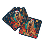 Load image into Gallery viewer, Afghan Hound Christmas Coasters - Set of 4 Lightweight Foam, Absorbent Drink Coasters