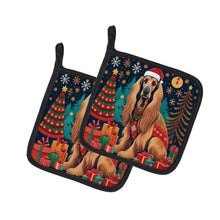 Load image into Gallery viewer, Afghan Hound Christmas Pot Holders - Set of 2 Decorative Kitchen Helpers | Made in the USA