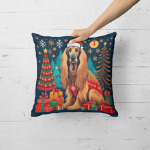 Load image into Gallery viewer, Afghan Hound Christmas Throw Pillow - 14x14 Decorative Pillow – Art for Your Home &amp; Patio