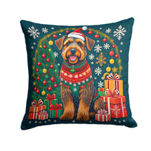 Load image into Gallery viewer, Airedale Terrier Christmas Throw Pillow - 14x14 Decorative Pillow – Art for Your Home &amp; Patio
