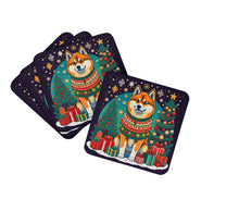 Load image into Gallery viewer, Akita Christmas Coasters - Set of 4 Lightweight Foam, Absorbent Drink Coasters
